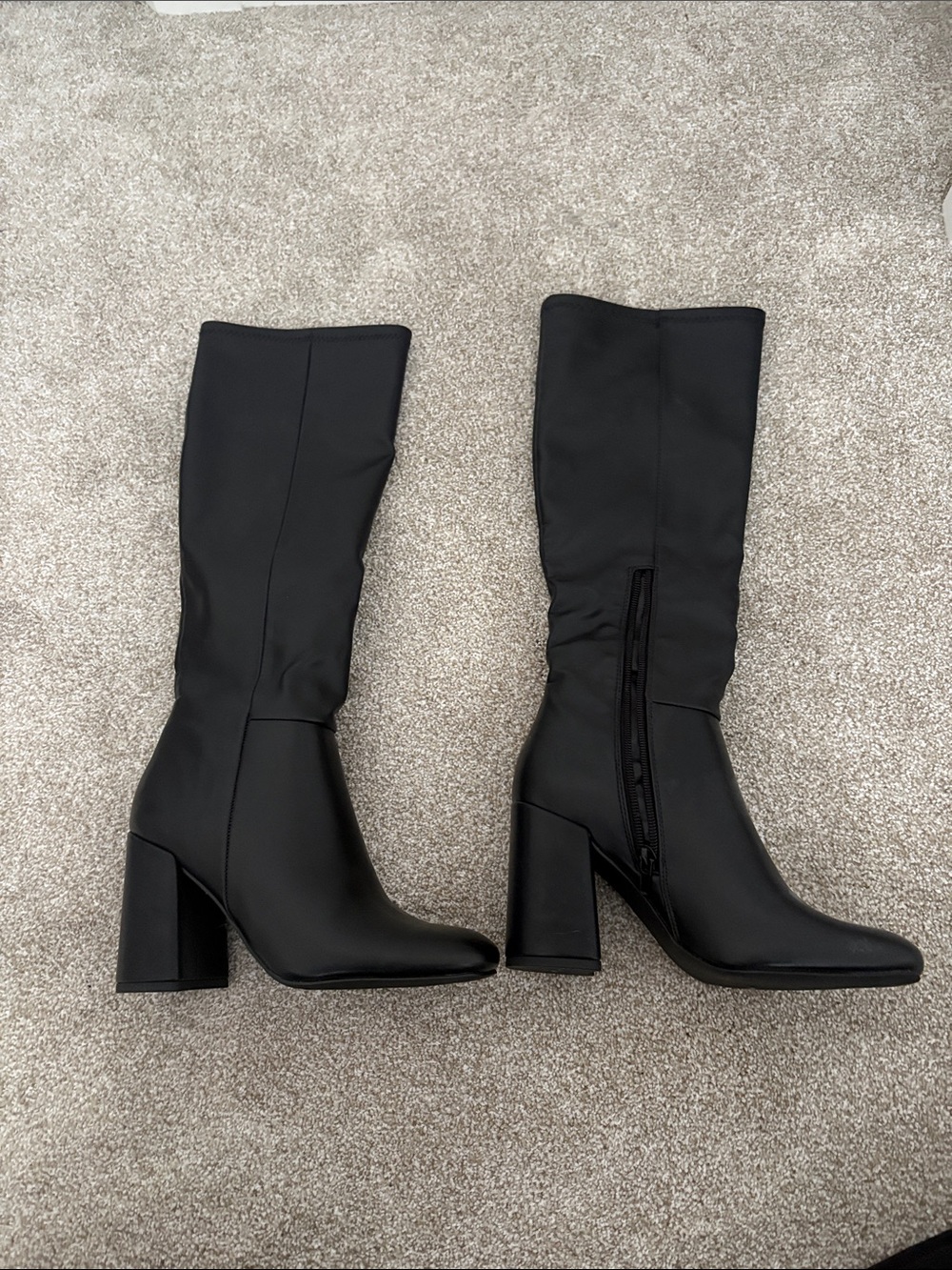 Madden Girl Winsloww Knee High Black Faux Leather Boots